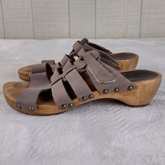 Sanita Clog Sandals Wood Sole - Picture 2 of 7